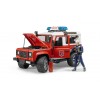 Джип Land Rover Defender Station Wagon отдел пожарной охраны с фигуркой и пожарным с огнетушителем, 02596 Bruder