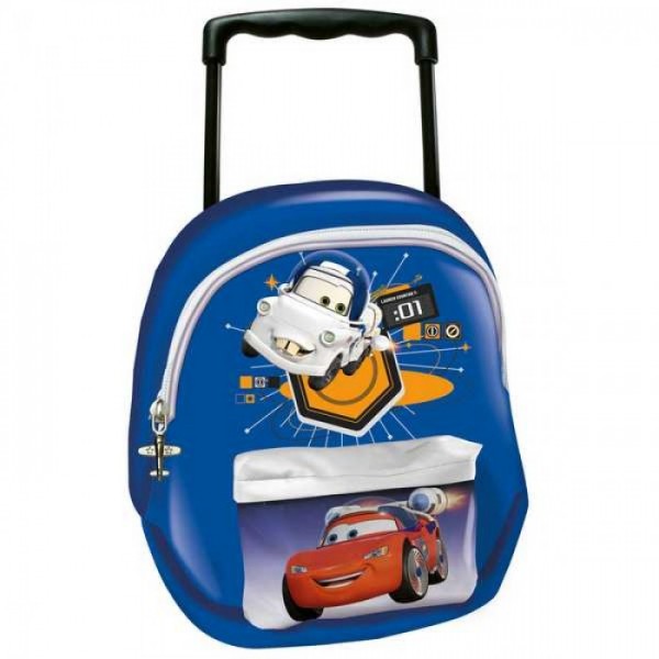 Рюкзак Cars (Тачки) школьный на колесах синий
