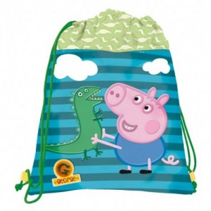 Рюкзак для обуви Peppa Pig (Свинка Пеппа) зеленый спортивный для прогулки